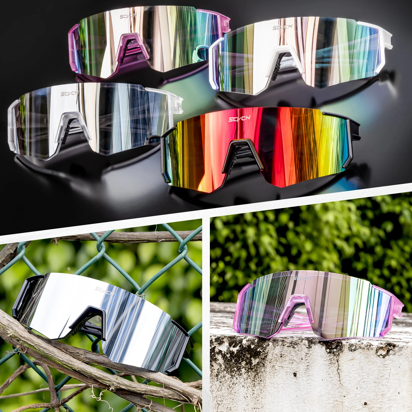 SCVCN New Photochromic Cycling - Mountain Biking Goggles recension och pris