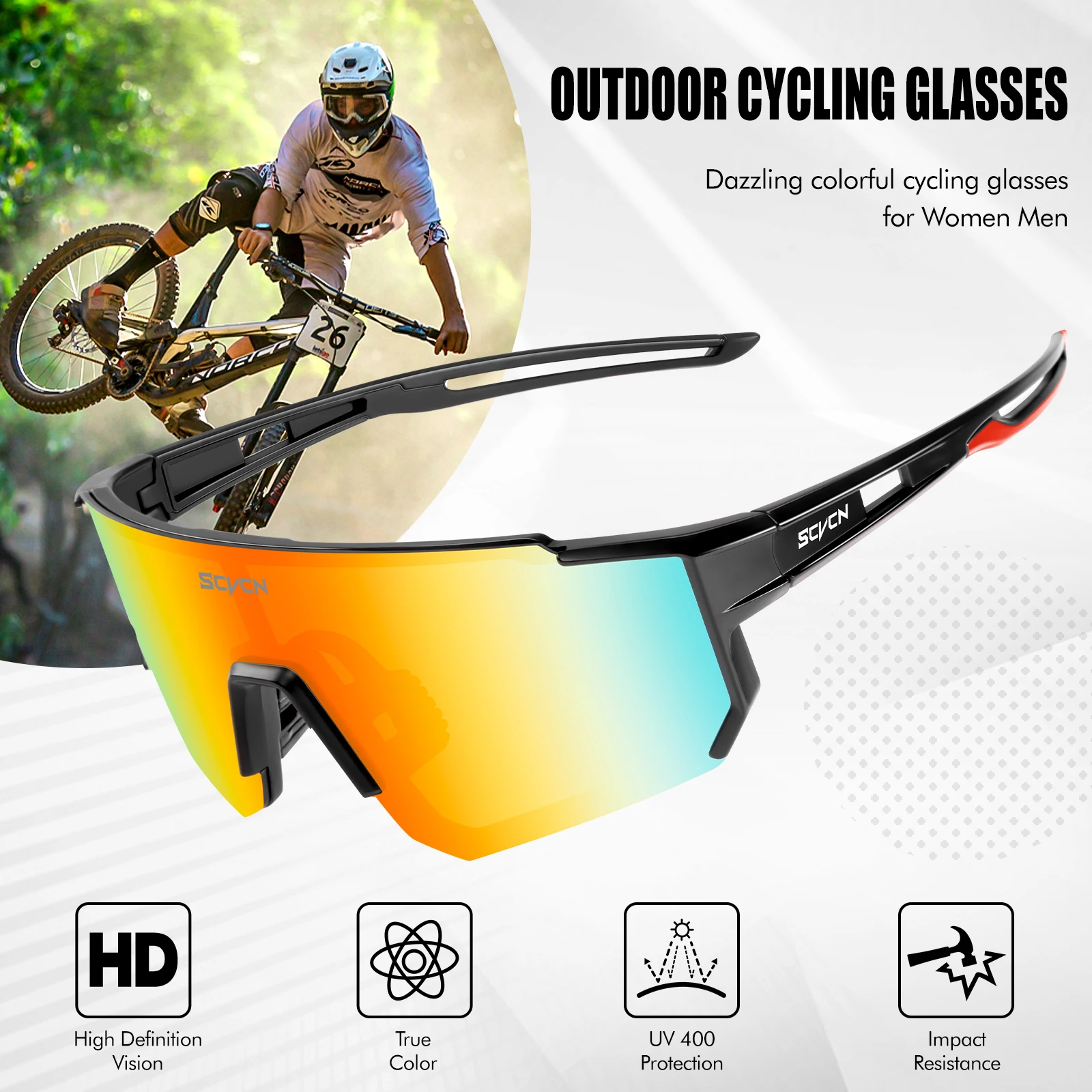 SCVCN New Photochromic Cycling - Mountain Biking Goggles recension och pris